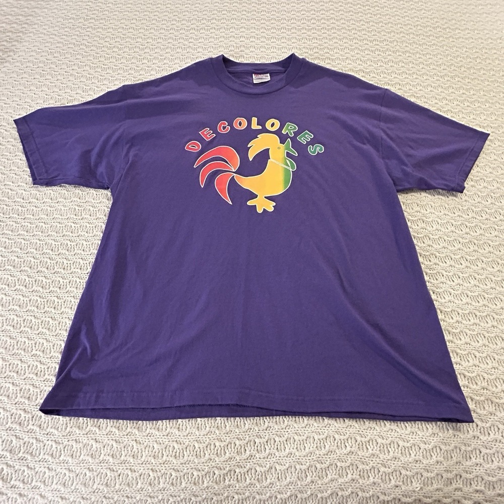 Vintage De Colores Purple With Red Yellow Green Rare‎ Hanes Heavyweight Men's XL